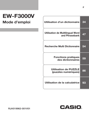 Manuel du propriétaire | Casio EW-F3000V Manuel utilisateur | Fixfr
