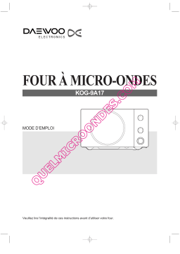 Daewoo KOG9G7R Manuel utilisateur