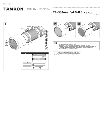 Tamron A047 70-300mm F/4.5-6.3 Di III RXD Manuel utilisateur | Fixfr