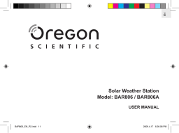 Oregon Scientific BAR806 Manuel utilisateur