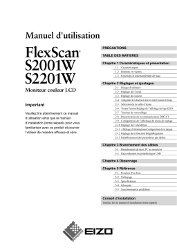 Eizo FlexScan S2001W Manuel utilisateur