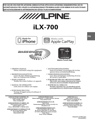 Alpine Electronics iLX-700 Mode d'emploi | Fixfr