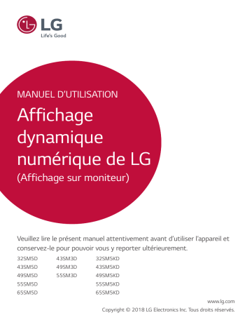 49SM5D-B | 55SM5KD-B | LG 32SM5KD-B Manuel du propriétaire | Fixfr