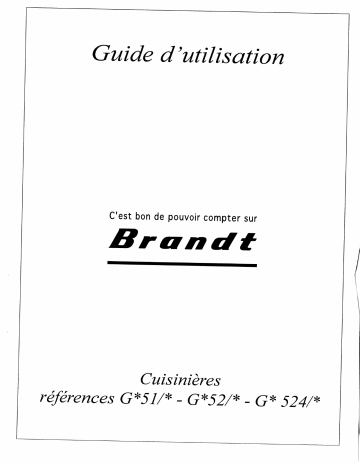 Manuel du propriétaire | Brandt GB524 Manuel utilisateur | Fixfr