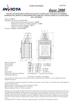 Invicta FOYER 840 VERTICAL Manuel utilisateur