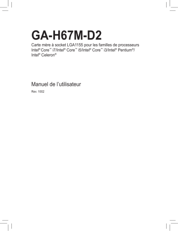 Manuel du propriétaire | Gigabyte GA-H67M-D2 Manuel utilisateur | Fixfr