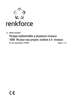 Renkforce RF-3523714 Submersible pump 6500 l/h 40 m Manuel du propriétaire
