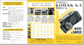 620 modèle 34 | Mode d'emploi | Kodak 4,5 modèle 34 Manuel utilisateur | Fixfr