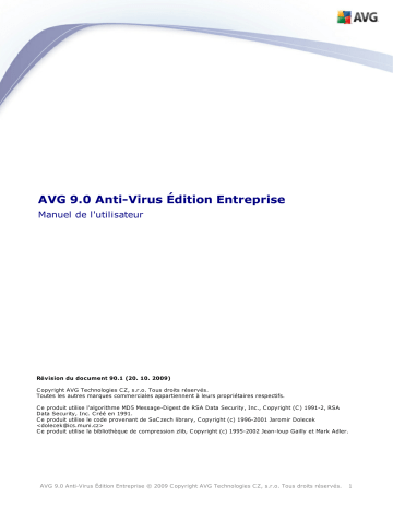 Manuel du propriétaire | AVG AVG 9.0 ANTI-VIRUS EDITION ENTREPRISE Manuel utilisateur | Fixfr