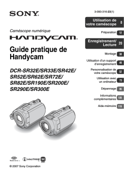 Sony DCR SR190E Mode d'emploi