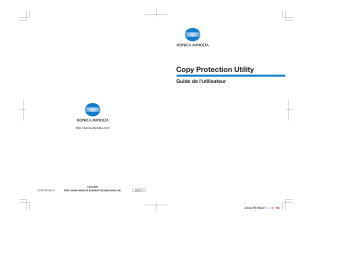 Manuel du propriétaire | Konica Minolta COPY PROTECTION UTILITY Manuel utilisateur | Fixfr