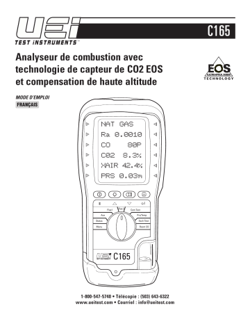 UEi C165NO EOS Long Life Combustion Analyzer Manuel du propriétaire | Fixfr