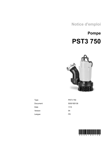 Wacker Neuson PST3750 Submersible Pump Manuel utilisateur | Fixfr