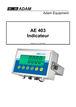 Adam Equipment AE403 AE 403 Indicator Manuel utilisateur