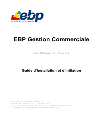Mode d'emploi | EBP Gestion Commerciale 2010 Manuel utilisateur | Fixfr