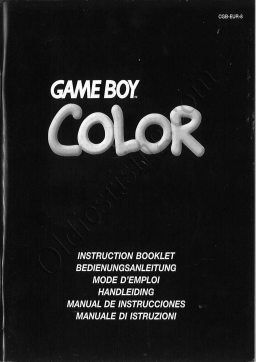 Nintendo GAME BOY COLOR Manuel utilisateur