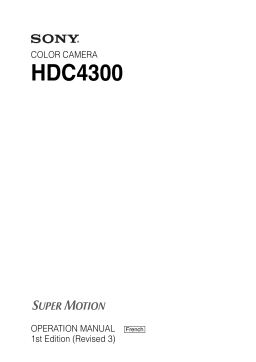 Sony HDC-4300 Manuel utilisateur