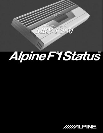 Manuel du propriétaire | Alpine MRV-F900 F1 STATUS Manuel utilisateur | Fixfr