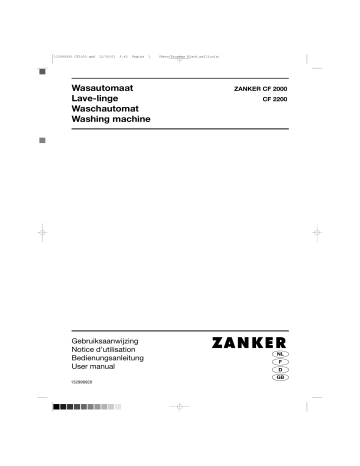 Manuel du propriétaire | ZANKER CF2000 Manuel utilisateur | Fixfr