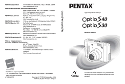 Pentax Série OPTIO S40 Mode d'emploi