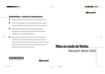 Manuel du propriétaire | Microsoft MISE EN ROUTE DE WORKS 2000 Manuel utilisateur | Fixfr