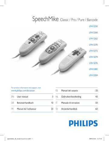 LFH 5276 | LFH 5250 | LFH 5284 | LFH 5270 | LFH 5272 | LFH 5260 | LFH 5262 | LFH 5274 | Philips LFH 5282 Mode d'emploi | Fixfr