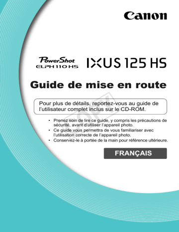 IXUS 125 HS | Mode d'emploi | Canon PowerShot ELPH 110 HS Manuel utilisateur | Fixfr