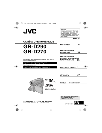 Manuel du propriétaire | JVC GR-D290 Manuel utilisateur | Fixfr