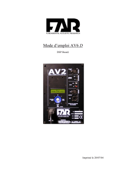 FAR AUDIO AV6D Manuel utilisateur
