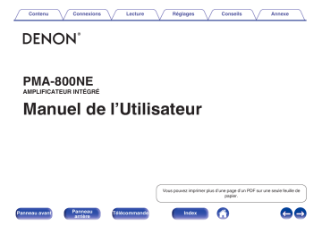 Manuel du propriétaire | Denon PMA-800NE Manuel utilisateur | Fixfr