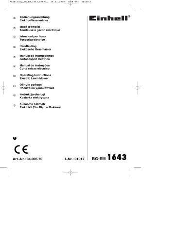 Manuel du propriétaire | EINHELL BG-EM 1643 Manuel utilisateur | Fixfr