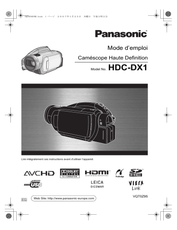 Panasonic HDC DX1 Mode d'emploi | Fixfr