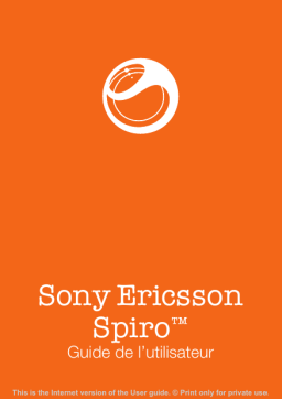 Sony Ericsson Spiro Manuel utilisateur