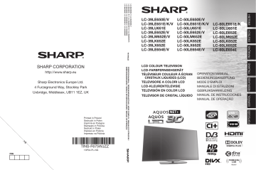 Manuel du propriétaire | Sharp LC-XXL65XX Manuel utilisateur | Fixfr