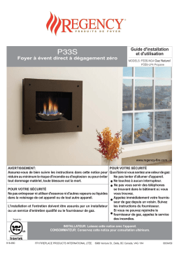 Regency Fireplace Products Sunrise P33S Gas Fireplace Manuel utilisateur