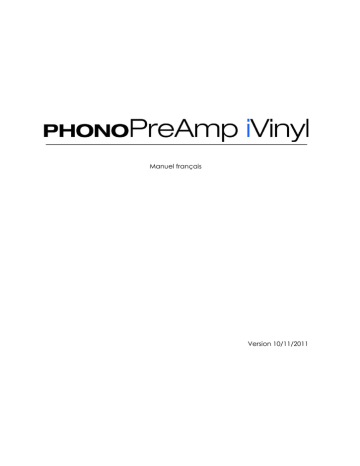 Manuel du propriétaire | Terratec Phono PreAmp iVinyl Manual Manuel utilisateur | Fixfr