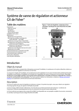 Fisher Système de vanne de régulation et actionneur GX de ( GX Control Valve and Actuator System) Manuel du propriétaire