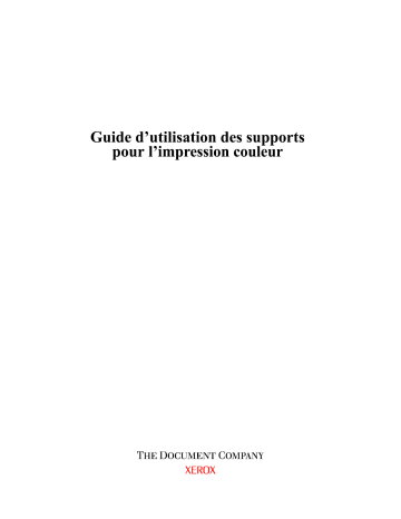 Mode d'emploi | Xerox DocuColor 2006 Manuel utilisateur | Fixfr