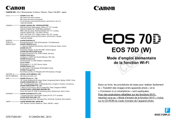 Canon EOS 70D Manuel utilisateur | Fixfr