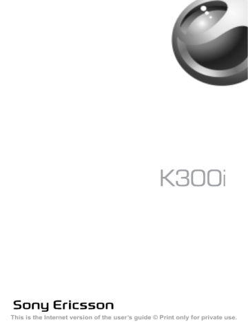 Sony K300I Mode d'emploi | Fixfr