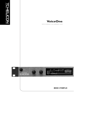 Manuel du propriétaire | TC HELICON VOICEONE Manuel utilisateur | Fixfr