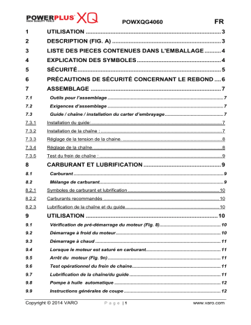 Manuel du propriétaire | Powerplus POWXQG4060 Manuel utilisateur | Fixfr