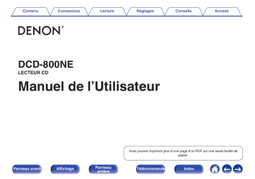 Manuel du propriétaire | Denon DCD100DCD50 Manuel utilisateur | Fixfr