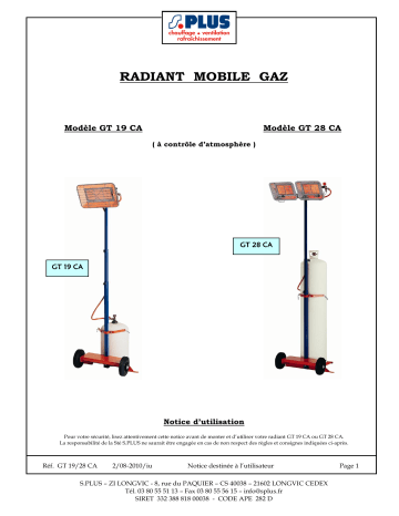 Manuel du propriétaire | S.PLUS GT 19 CA Manuel utilisateur | Fixfr