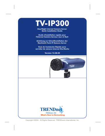 Trendnet TV-IP300 Advanced Day/Night Network Camera Server Manuel utilisateur | Fixfr
