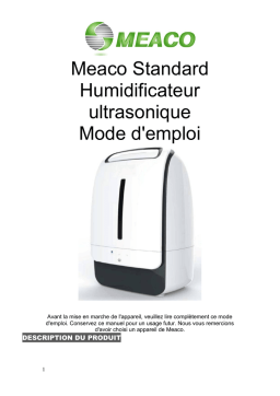 Meaco MeacoMist Standard Manuel utilisateur