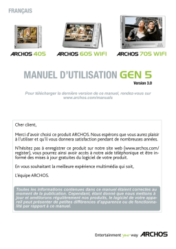 Archos 405 Manuel utilisateur