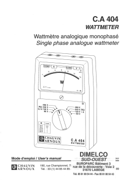 CHAUVIN ARNOUX CA 404 Manuel utilisateur