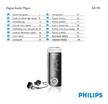 SA178/02 | SA177 | SA178 | SA179/00 | SA175/02 | SA177/00 | SA175 | SA179 | Mode d'emploi | Philips SA174/00 Manuel utilisateur | Fixfr