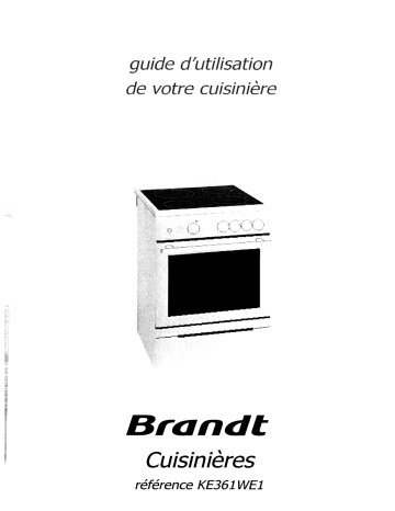 Manuel du propriétaire | Brandt KE361WE1 Manuel utilisateur | Fixfr